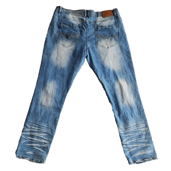 Raw X Jeans Men's 40x32 Standard Distressed Medium Wash Blue Stretch RN# 137711 - Picture 2 of 16
